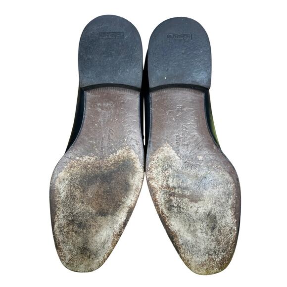 Vintage Salvatore Ferragamo Gancini Black Leather Slip On Loafers Size 9 2 EE main image 9